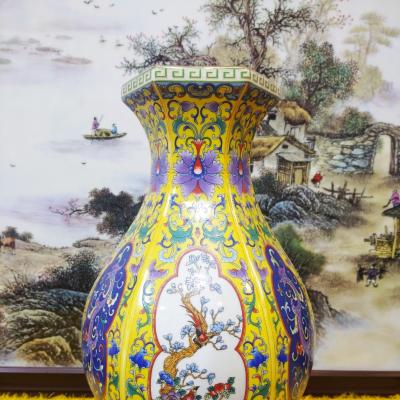 Bình lục giác họa tiết tứ quý